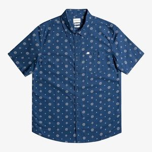 Quicksilver Cotton Seedling Short Sleeve Button Down Shirt